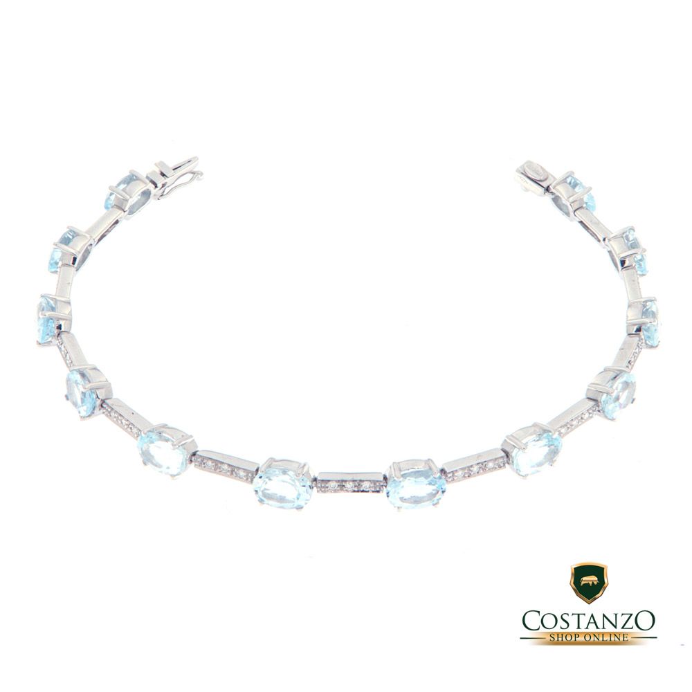 Bracciale oro on sale bianco e acquamarina